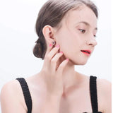 0.33Ct Ruby and Diamond Solitaire Studs Earrings in Yellow Gold