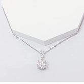 0.41Ct Solitaire Round Natural Diamond Pendant Necklace in Platinum