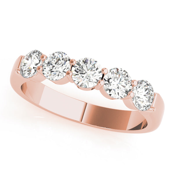 0.75-1.00ct Lab-Grown Round Diamond 5-Stone Prong Diamond Ring, DE Color VVS Clarity