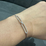 Natural Diamond Pave Set Chain Bracelet in 9K White Gold | Luxury Women’s Jewelry
