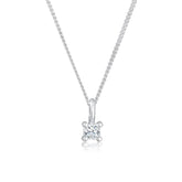 0.15Ct Lab Grown Diamond Princess Solitaire Pendant in White Gold