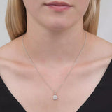 1.00ct Cluster Diamond Circles Drop Pendant With Chain