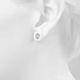 High Sparkle 2 Carat Lab Diamond Studs, Womens 9K White Gold Oval Diamond Earrings