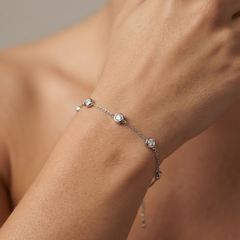 0.40 Ct D-E/VS Lab Grown Diamond Everyday Bracelet 9k White Gold Ready To Ship