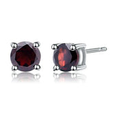 Stud Earrings with Solitaire Ruby Stone
