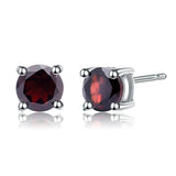 0.73Ct Solitaire Ruby Stone Stud Earrings in Yellow Gold