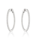 2.00Ct Lab Grown Huggie Hoop Earrings in White Gold