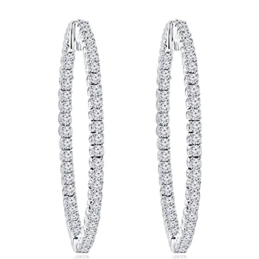 2.00ct Lab Grown Diamond Hoop Earring in White Gold
