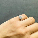 lab grown round cut diamond ring halo solitaire ring