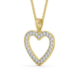 0.20Ct Round Lab Grown Diamond Heart Shape Pendant in Gold