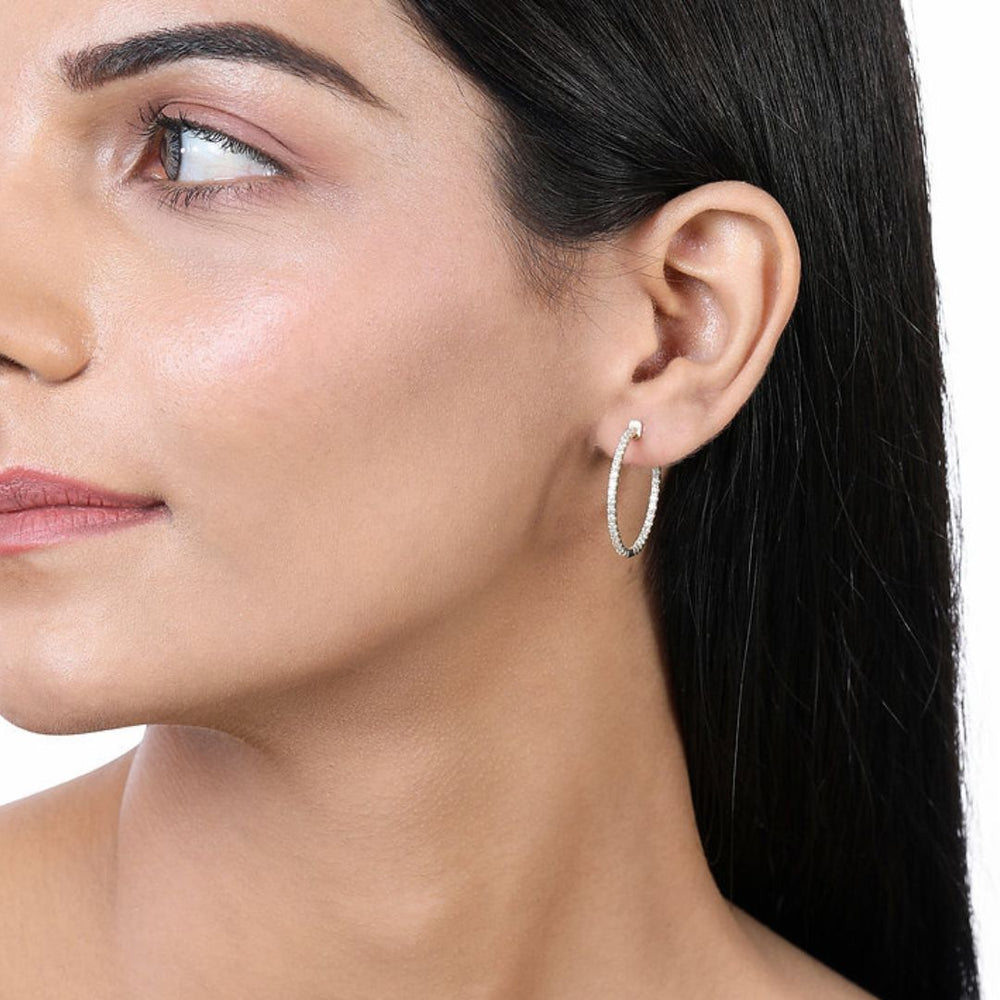 Hoop Earrings - 1.00 Carat Lab-Grown Diamond Sparkle