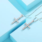 0.25ct Lab Diamond Cross Pendant With Chain