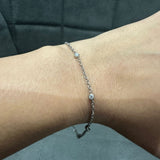 Round Bezel Set Lab Grown Diamond Chain Bracelet in 925 Sterling Silver