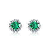 0.45Ct Lab Grown Diamond Emerald Studs White Gold Earrings