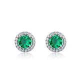 0.45Ct Lab Grown Diamond Emerald Studs White Gold Earrings