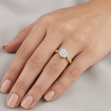 Lab Diamond Engagement Ring with Shoulders 0.25ct in 18K Gold Vermeil