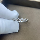 9K White Gold Natural Diamond Pave Set Round Cut Wavy Diamond Ring | Birthday Gift
