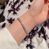 Safety Box Clasp Diamond Tennis Bracelet, High Sparkle Princess Diamond Bracelet