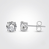 3.2mm 1/4ct natural diamond stud earrings in white gold.