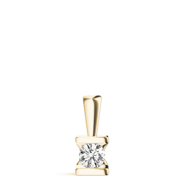 Natural Round Cut Solitaire Diamond Pendant