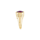 Cushion Amethyst Solitaire Ring in Yellow Gold