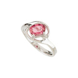 Oval Pink Tourmaline Solitaire Ring in White Gold