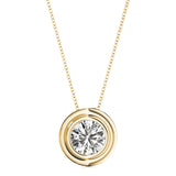 Pendentif serti clos en résine D-VVS de synthèse, taille ronde.