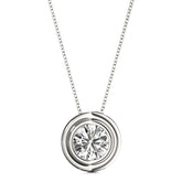 D-VVS Lab-Grown Round Cut Bezel Set Necklace Pendant