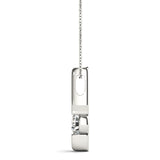 Collier pendentif pour femme avec diamant rond D-VVS cultivé en laboratoire serti sur barrette