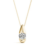 Diamond-Cut Teardrop Necklace