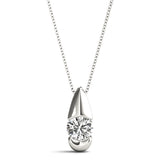 Diamond-Cut Teardrop Necklace