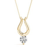 D-VVS Diamond Pendant | Horseshoe-Inspired Solitaire Pendant Without Chain