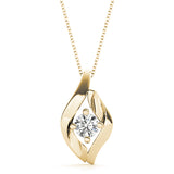 0.25 Ct To 0.75 Ct Natural Round Leaf-Inspired Diamond Pendant Without Chain
