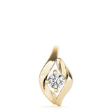 Swirl Diamond Pendant Necklace – Lab Grown Twisted Design Pendant Without Chain