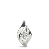 0.25 Ct To 0.75 Ct Natural Round Leaf-Inspired Diamond Pendant
