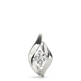 0.25 Ct To 0.75 Ct Natural Round Leaf-Inspired Diamond Pendant Without Chain