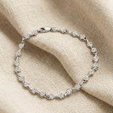 0.25ct Diamond Heart Bracelet Set In Silver