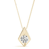 Triangular Shape Diamond Pendant | Lab Grown Diamond Pendant Without Chain