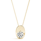 D-VVS Oval Shape Round Diamond Pendant | Lab Grown Diamond Pendant