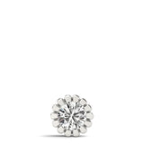 Halskettenanhänger in Blumenform mit im Labor gezüchtetem, rund geschliffenem D-VVS-Diamanten.