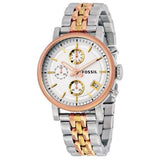 Montre Fossil ES3840 pour femme en acier inoxydable – Cadran argenté et affichage de la date