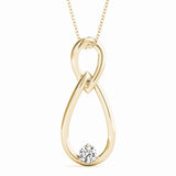 Lab-Grown D-VVS Round Cut Diamond Two Drops Infinity Pendant