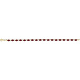Oval Natural Mozambique Garnet Line Bracelet In Gold & Platinum
