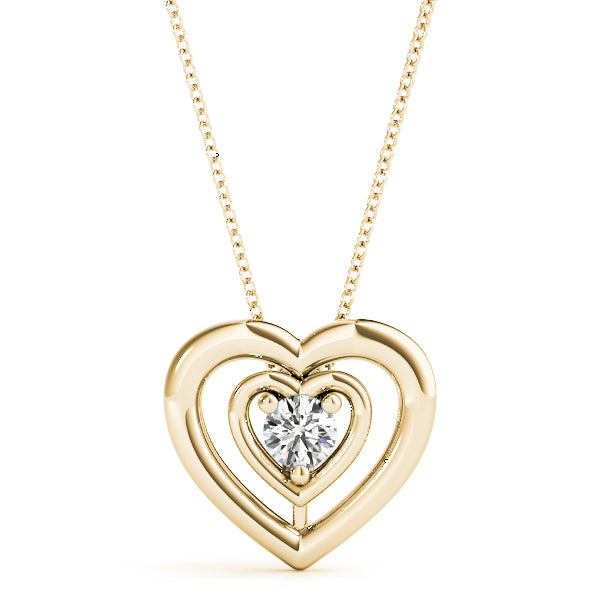 Eternal Love Two Heart Round Diamond Pendant