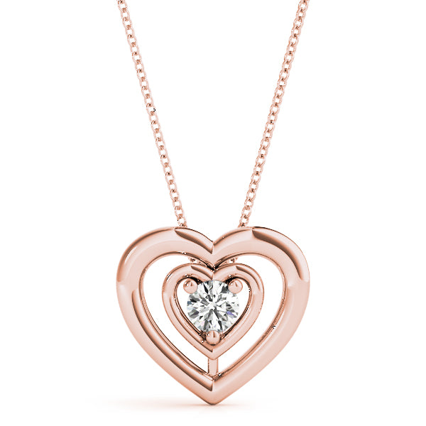 Eternal Love Two Heart Round Diamond Pendant