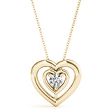 Pendentif Amour Éternel Deux Cœurs Diamant Rond