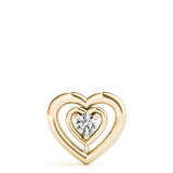 Pendentif Amour Éternel Deux Cœurs Diamant Rond