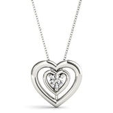 Pendentif Amour Éternel Deux Cœurs Diamant Rond