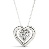 Pendentif Amour Éternel Deux Cœurs Diamant Rond