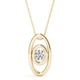 Lab-Grown Round Cut Diamond Oval Shape Necklace Pendant Without Chain